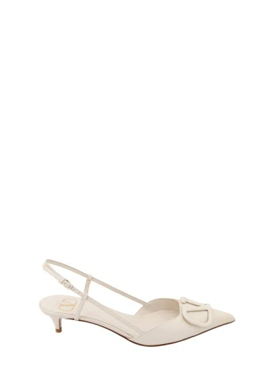 Valentino Garavani Leather Slingback In White