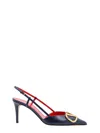 Valentino Garavani Vlogo Signature Satin Slingback Pumps 80mm Woman Black 40.5
