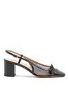 Valentino Garavani Valet Du Roi Slingback Pump In Mesh And Kidskin 60mm Woman Black 41.5 In Black