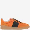 Valentino Upvillage Leather And Nylon Low Top Sneaker In Pumpkin/nero/coral Red