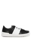 Valentino Garavani Open Leather Sneakers With Contrast Band And Stud Details Shoes In Black