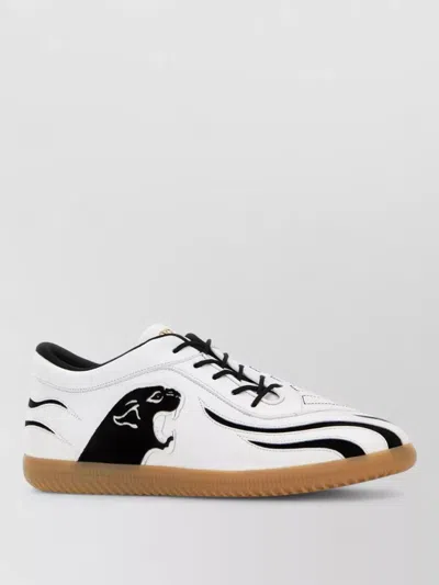 Valentino Garavani Leather Sneakers Contrast Detailing Rubber Sole In White