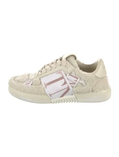Pre-owned Valentino Garavani Leather Sneakers In Neutral