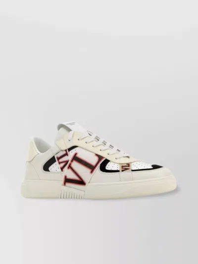 VALENTINO GARAVANI LEATHER SNEAKERS VL7N PERFORATED ROUND RUBBER