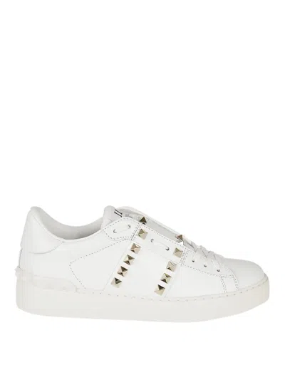 Valentino Garavani Valentino Rockstud Untitled Leather Sneaker In White