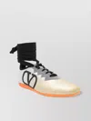 Valentino Leather Sneakers With Glitter Finish And Ankle Strap