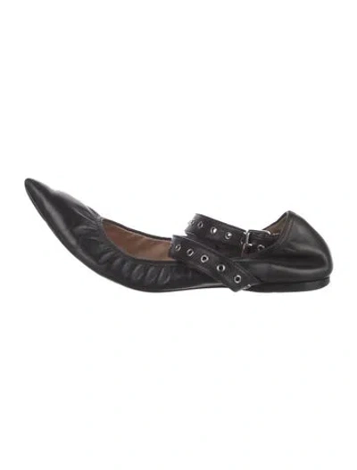 Pre-owned Valentino Garavani Leather Studded Accents Ballet Flats In Black