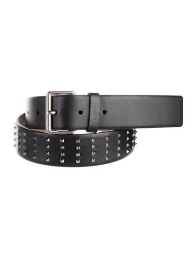 Pre-owned Valentino Garavani Leather Studded Accents Belt Kit In Black