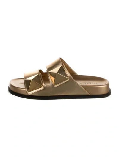 Pre-owned Valentino Garavani Leather Studded Accents Mules