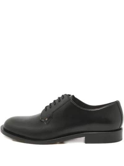 Pre-owned Valentino Garavani Leather Studded Oxford Shoes In Black