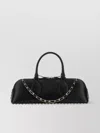 Valentino Leather Studded Shoulder Bag In Black
