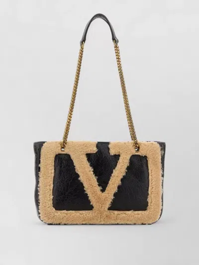 Valentino Garavani Leather Superstar Shoulder Bag With Chain Strap In Multi