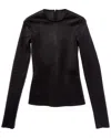 Valentino Leather T-shirt In Black
