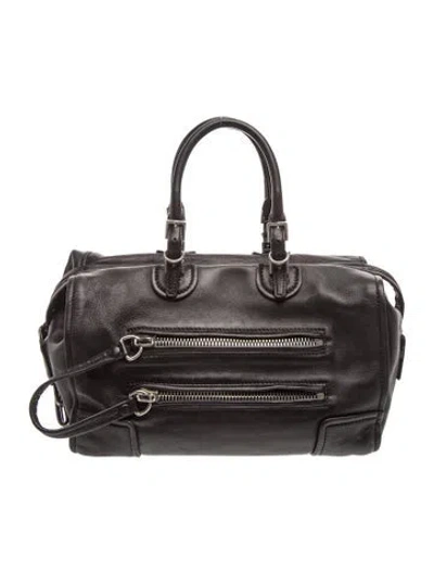 Pre-owned Valentino Garavani Leather Top Handle Bag In Black
