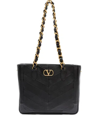 Valentino Garavani Leather Tote Bag In Black
