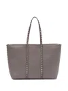 Valentino Rockstud Mini Tote Handbag In Grey