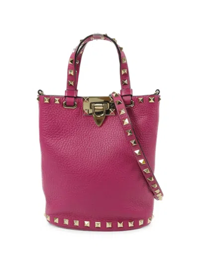 Pre-owned Valentino Garavani Leather Tote Bag In Pink
