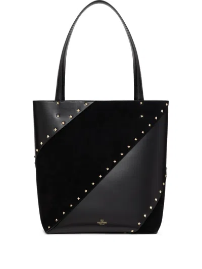 Valentino Garavani Leather Tote Bag In Schwarz