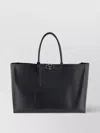 Valentino Leather Tote Bag With Badge Holder Charm