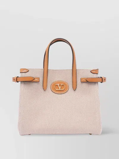 Valentino Garavani Leather Tote Bag With Double Handles And Adjustable Strap