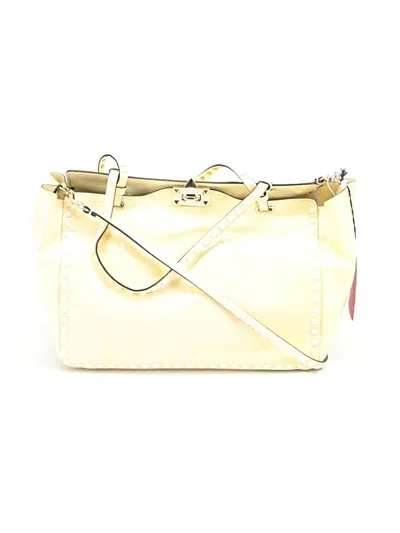 Pre-owned Valentino Garavani Leather Tote Bag In Yellow