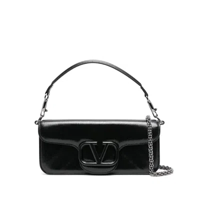 Valentino Garavani Leather Tote Bags In Black