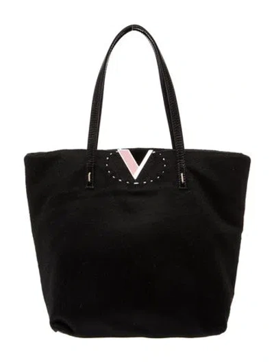 Pre-owned Valentino Garavani Leather Tote In Black