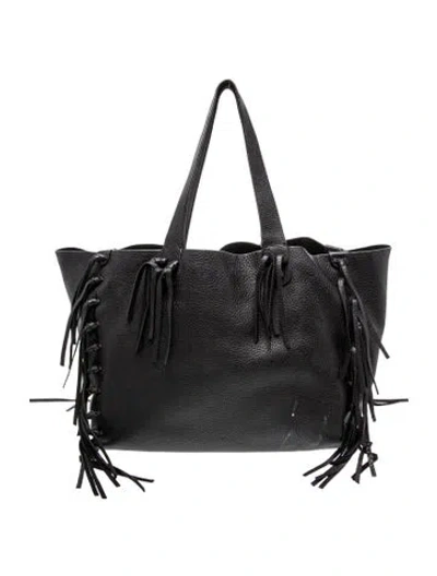 Pre-owned Valentino Garavani Leather Tote In Black