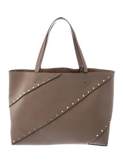 Pre-owned Valentino Garavani Leather Tote In Brown