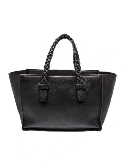 Pre-owned Valentino Garavani Leather Tote Large In Black