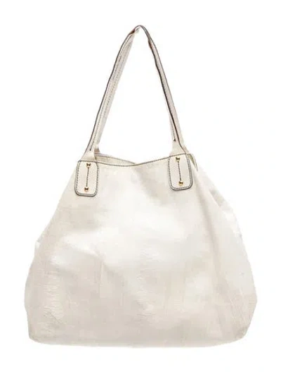 Pre-owned Valentino Garavani Leather Tote In Neutral