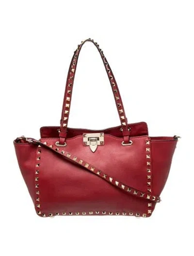 Pre-owned Valentino Garavani Leather Tote In Red