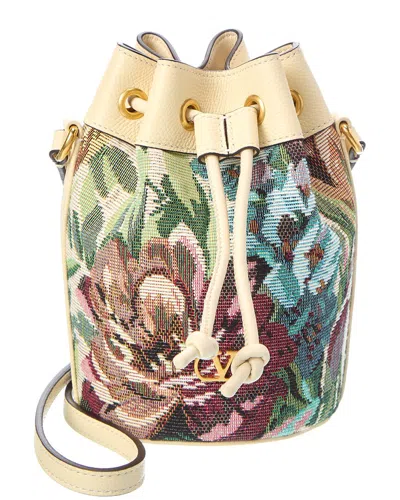 Valentino Garavani Valentino Leather-trim Bucket Bag In Multi
