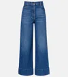 Valentino Cuffed Ankle Jeans With Front Button And Zip Closure In Blue