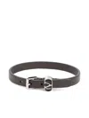 Valentino Ovalette Leather Bracelet In Black