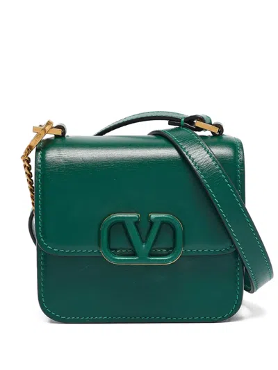 Pre-owned Valentino Garavani Leather V-logo Flap Bag
