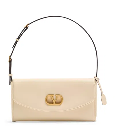 Valentino Garavani Devain Vlogo Small Nappa Shoulder Bag In Neutral