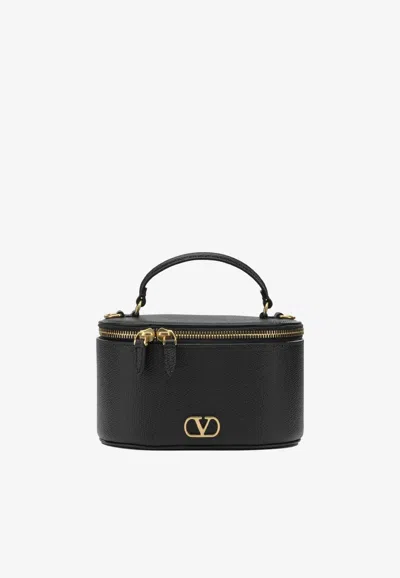 Valentino Garavani Leather Vanity Bag In Black