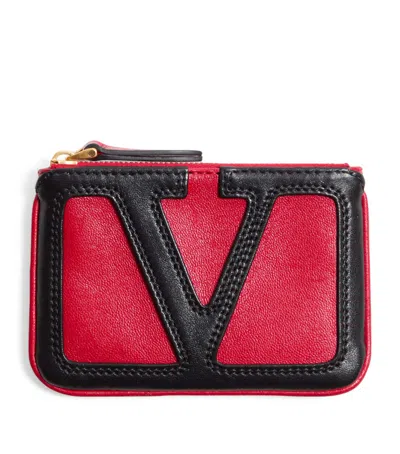 VALENTINO GARAVANI LEATHER VIVA SUPERSTAR KEYRING CASE
