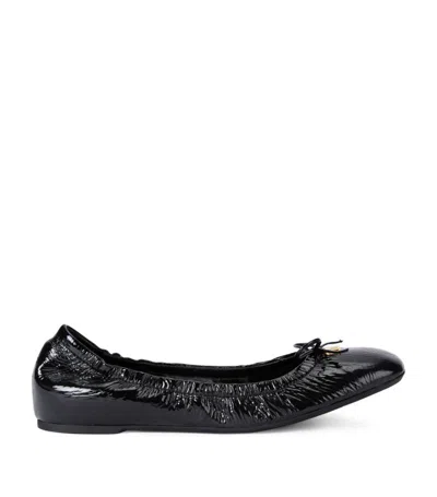 Valentino Garavani Leather Vlogo Ballerina Flats In Black