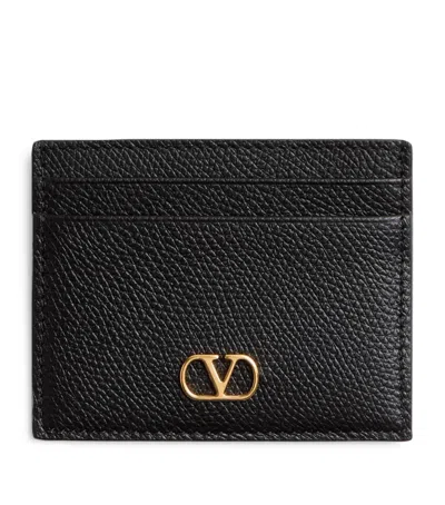Valentino Garavani Leather Vlogo Card Holder In Black