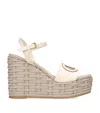 Valentino Off-white Vlogo Cutout Heeled Sandals In White