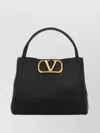 Valentino V Plaque Double Top Handle Tote In Black
