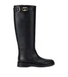 VALENTINO GARAVANI LEATHER VLOGO KNEE-HIGH BOOTS 30