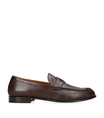 VALENTINO GARAVANI LEATHER VLOGO LOAFERS 