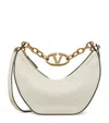 Valentino Neutral Vlogo Moon Small Shoulder Bag In Ivory