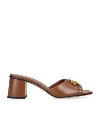 VALENTINO GARAVANI LEATHER VLOGO MULES 60