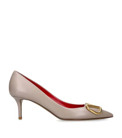 Valentino Garavani Valentino Vlogo Signature 80 Leather Pump In Beige