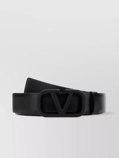 Valentino Garavani Leather Vlogo Signature Belt In Black