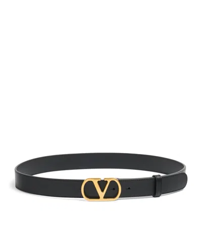 VALENTINO GARAVANI LEATHER VLOGO SIGNATURE BELT